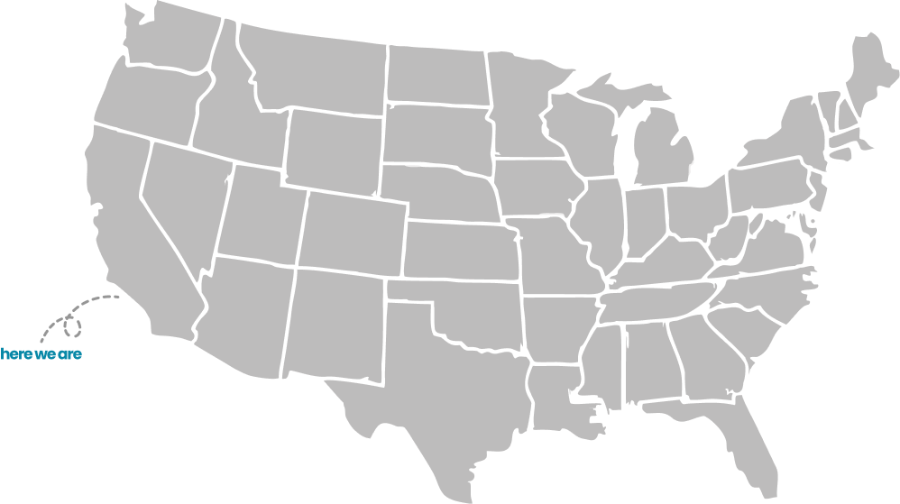 Map of the United States highlighting California